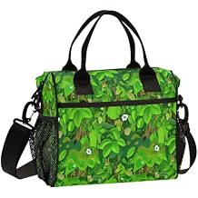 pdkjwd Morning Glory Pattern Lunch Bag, Lunch Box with Adjustable Shoulder Strap, Reusable Insulated Cooler, Tote Bag Suitable for Picnics, Travel, and work Large Size