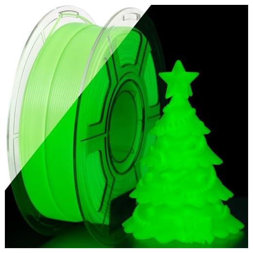iSANMATE 3D Printer Filament Glow Green, Glow in The Dark Filament Green, PLA Filament 1.75 mm, Ideal for Halloween, Christmas & Fall Pumpkin Decorations, 1KG/Spool