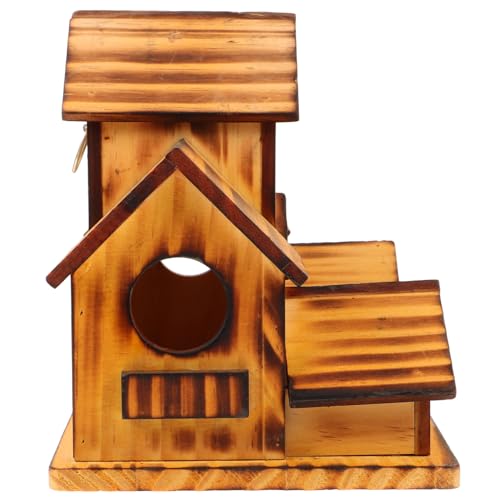 PENIKOKO 屋外用ウッド製バードハウス 鳥の遊び場と休憩所 多機能鳥餌台 木製巣箱 ガーデニング装飾に