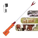 ELEKMUNDO Rechargeable Cattle Prod for Cows Hogs Goat Sheep Electric Waterproof Animal Prod for Livestock Management and Big Large Dogs, Total Length 33.5 inch (with 23″ Length Shaft)