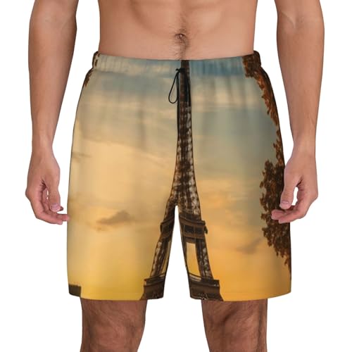 Maillot de bain respirant et léger avec motif imprimé Paris pour homme