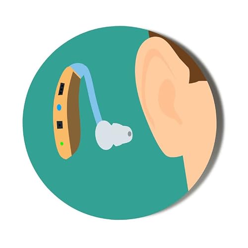 Gift Insanity White Medical Alert - Hearing Aid Worn (Illustration) - 6 X 70Mm (2.7 Inches) Stickers