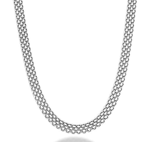 Miabella 925 Sterling Silver Italian 6mm Solid Mesh Link Chain Necklace for Women 18, 20 Inch Made in Italy (18 Inches)
