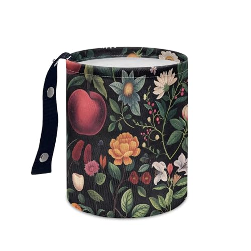 Image of Floral Vehicle Trash Can Mini Bin Organizer for Back Seat, Floor, or Hanging Headrest - Car Decor Road Trip Essentials