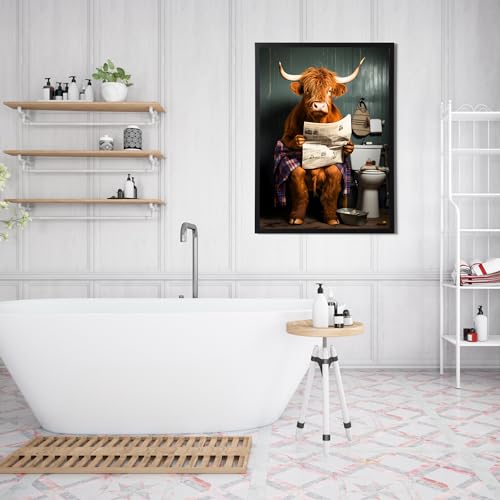 State Media Vision Highland Cow on Toilet Poster - Funny Bathroom Wall Art - Animal Home Decor - Variety of Sizes (Highland Cow on Toilet, A3 Print Only) - Cosy Home Interiors State Media Vision Highland Cow on Toilet Poster - Funny Bathroom Wall Art - Animal Home Decor - Variety of Sizes (Highland Cow on Toilet, A3 Print Only) - Image 4