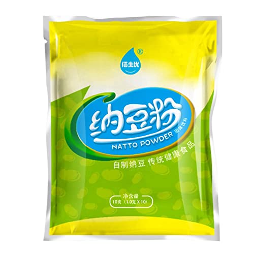 10 g de natto en polvo Bacillus Subtilis Nattokinasa, agente comestible, suministros de alimentos para hacer frijoles de soja fermentados pegajosos Nattokinase Fine Japan
