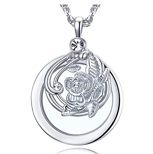 Magnifier Necklac,Bueuwe Magnifying Glass Pendant Necklace, Jewelry Pendant Magnifying glass3X Magnifying Glass, Fashion Magnifying Glass Necklace Portable Reading Magnifying Glass,Silver