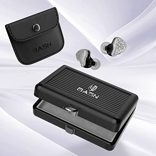 Image of BASN Bmaster5 in Ear Monitors, 1DLC Diaphragm+4BA 5 Drivers IEM Earphones with Silver-Plated OFC Cable, Noise Isolation Wired Earbuds for Musicians (Silver)