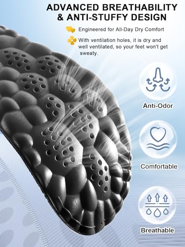 Image of 4D Cloud Insoles for Men and Women, Arch Support Insoles, Memory Foam Insoles, Shock Absorption and Cushioning Sports Shoe Insoles (Graphene Gray, XL (Men 9-11 /Women 10-11)
