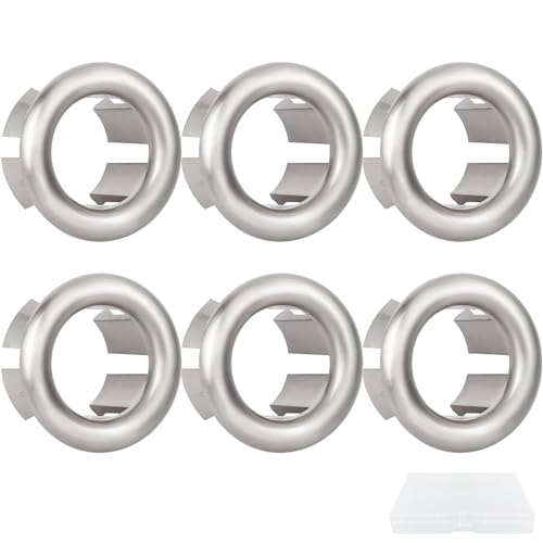 VRSS 6-Claw Bathroom Kitchen Sink Overflow Ring Basin Trim Cover Hole Insert in Caps (6Pcs Brushed Nickel)