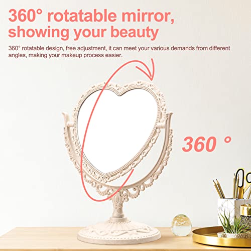 Miroir de table avec support rotatif pour maquillage - 3