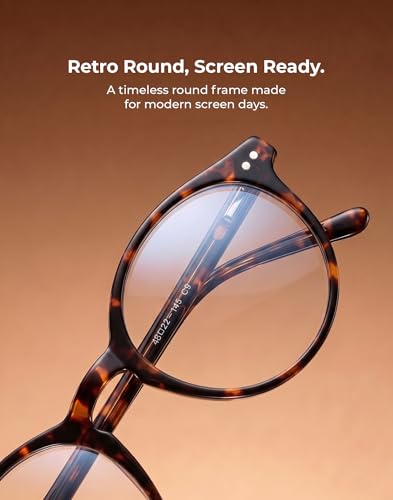 Image of TIJN Blue Light Blocking Glasses Men Women Vintage Thick Round Rim Frame Eyeglasses