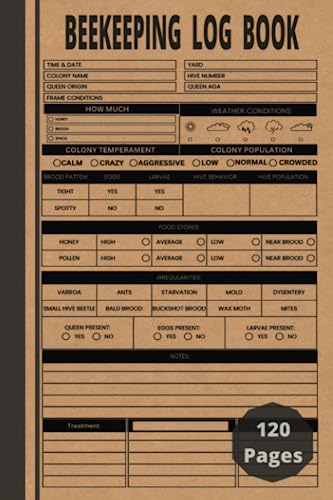 Beekeeping Log Book: A Comprehensive Journal for Beekeepers to Monitor Beehive Inspections, Track Maintenance, and Optimize Honey Bee Farming