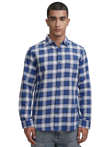 Image of Highlander Men's's Checked Casual Shirt | Slim Fit | Timeless Design | Breathable & Modern Appeal