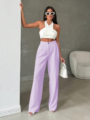 Image of Toochki Trousers for Woman Pants Women's Formal Office Korean | Black Track Pant | Straight | Cotton Spandex Stretchable Trouser | High-Waisted Bottom Wear