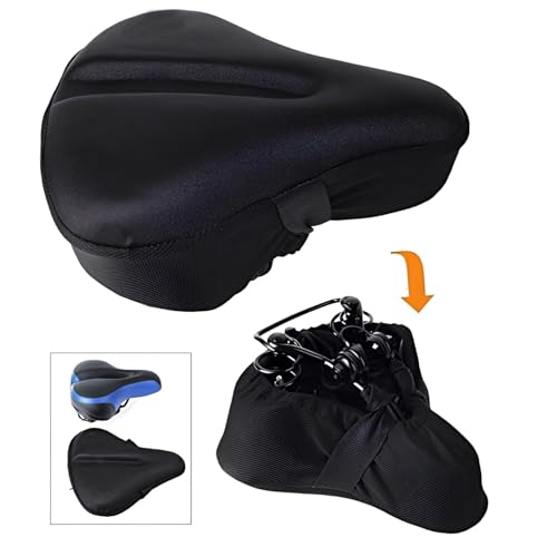 Image of Waterproof Classic U12 Silica Gel and High-Density Foam Bicycle Seat Cover for Wide Seats (Black)