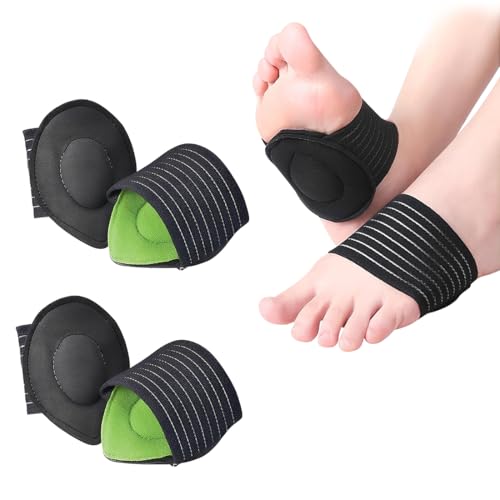 JEYORZY 2 Parejas Plantillas Ortopédicas de Apoyo para El Arco Plantar, Plantillas de Soporte de arco Plantillas Ortopédicas Cojín de Apoyo para Pie Plano, Fascitis Plantar,Dolor de Pie Adolorido