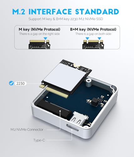 Image of iDiskk Disk 10Gbps M.2 NVMe SSD Enclosure with Active Cooling System for iPhone 15,Windows,Android,OS, USB C 3.2 Gen2, Enclosure NVMe Reader Supports M Keys and Size 2230 SSDs, Supports Up to 2TB