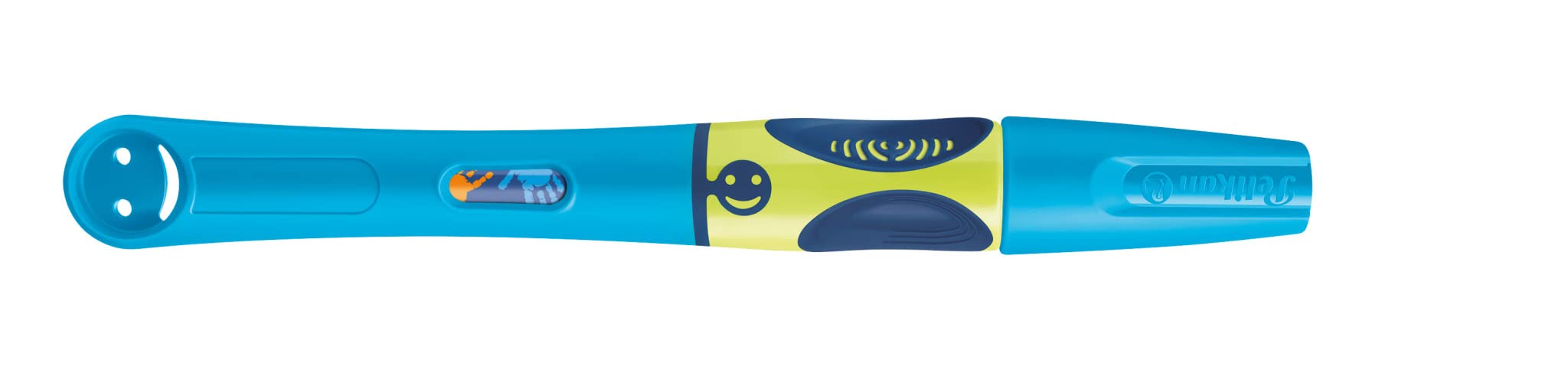 Pelikan Griffix Learn-to-Write Fountain Pen for Left-Handed Users, Neon Fresh Blue, Pack of 1 on Blister Card