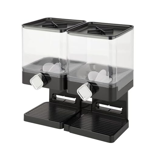 Zevro Compact Dry Food Dispenser, Dual Control, Black/Chrome