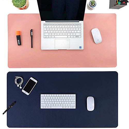 Image of Leather Desk Pad Protector, 31.5 inch x 15.7 inch Non-Slip PU Office Mat, Laptop Mouse Mat, Waterproof Writing Pad Cover for Office and Home (Brown)