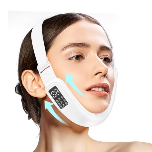 Electric Double Chin Device and V-Face Machine with 8 Modes and 15 Gear Adjustable Intensities - Intelligent Double Chin Machine for V-face - White