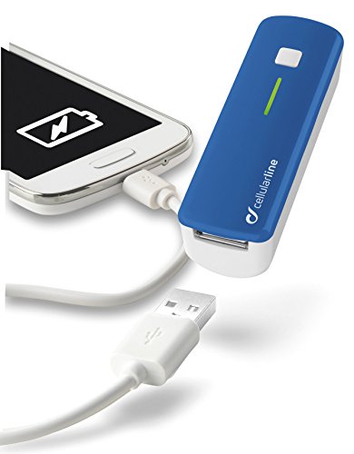 Cellular Line Pocket Charger Smart Caricabatteria USB Portatile, 2200 mAh, Blu