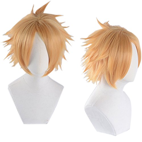 magic acgn My Hero Academia Party Orange Layered Game Hair Short For Men boys Anime Cosplay  Costume Christmas Halloween Wig