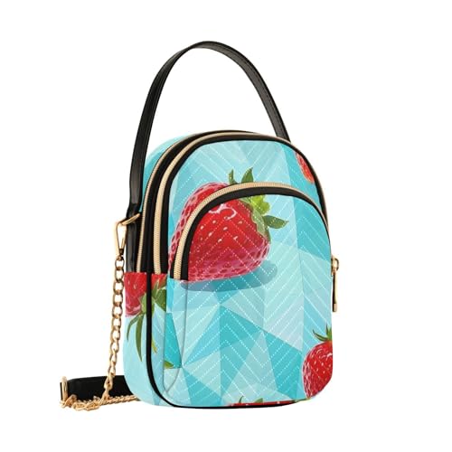 Womens Shoulder Handbags Tote Bag Quilted Purses Handbags for Women Strawberry Pattern Satchel for Travel Work,Multi1