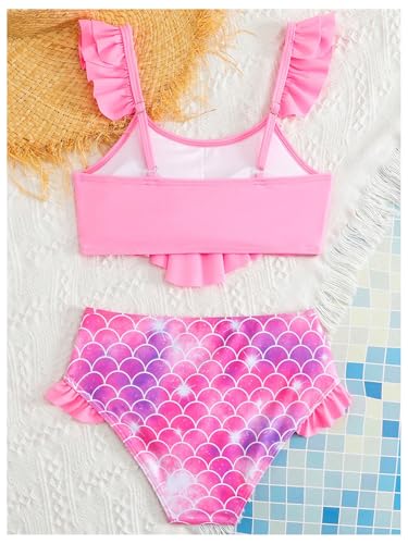 SweatyRocks Girl's Printed Ruffle Bathing Suit Two Piece Swimsuit Vacation Beachwear2