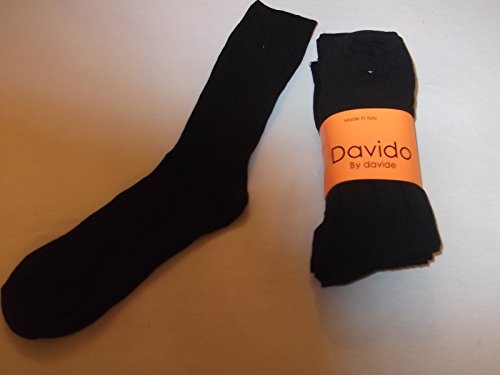 davido Mens dress socks made in Italy cotton 6 pairs black size 9-113