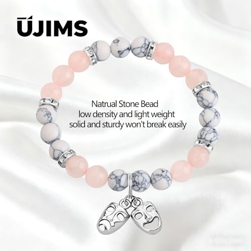 Image of UJIMS Comedy Tragedy Masks Bracelet Drama Teacher Jewelry Theatre Mask Bead Bangle for Actor Actress Musical Gift