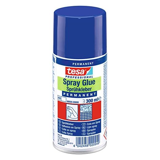tesa Adhesivo en Spray PERMANENTE - Adhesivo en Aerosol para Materiales de Peso Medio-Ligero con Superficies Lisas o Rugosas - Libre de Silicona - 300 ml