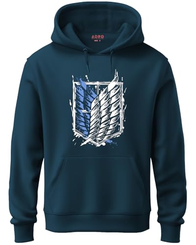 Image of ADRO Men's Fleece Attack On Titan Hooded Printed Hoodies