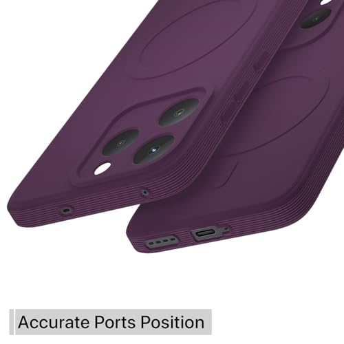 Image of Outlouders Back Cover for Realme 15T 5G / Realme Narzo 90 5G Soft Matte Silicone Cover with Slim Fit | Mag-Safe Logo (Not Mag-Safe Compatible) | Shockproof | Camera Protection Bumper Case (Purple)
