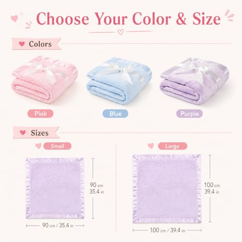 Image of Personalized Baby Blanket with Embroidered Name, Custom Baby Girl Receiving Blankets, Flannel Monogrammed Nursery Bed Blankets, Soft Baby Swaddle for Infant Toddler Newborn