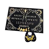 TheDarknessUnicorn Spirit Calling Black Mini Design Ouija Board Game for Spirit Hunt with Planchette and Detailed Instruction Halloween
