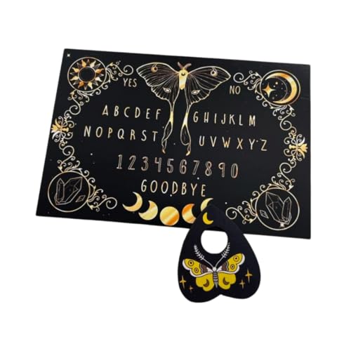 TheDarknessUnicorn Spirit Calling Black Mini Design Ouija Board Game for Spirit Hunt with Planchette and Detailed Instruction Halloween