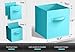 Sorbus Foldable Storage Cubes - 6 Fabric Baskets for Organizing Pantry, Closet, Shelf, Nursery, Playroom, Toy Box, Cubby - 11 Inch Dual Handle Collapsible Closet Organizers and Storage Bins (Aqua)