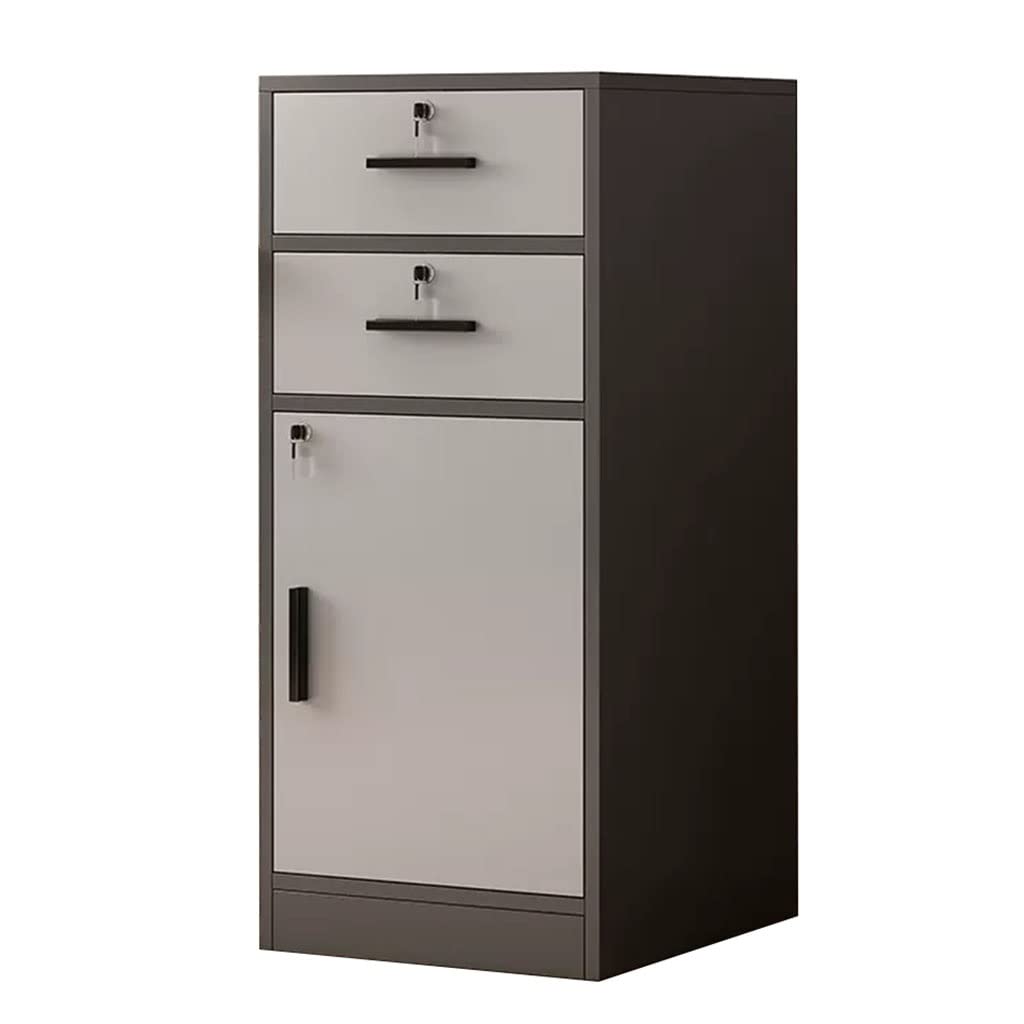 YNIYUJKL File Cabinet Commercial Vertical Lockable Filing Cabinet, There Are 2 Layers Of Drawers And Lockers With Doors, Packable Letter/A4 Paper,A1-40x39x85cm