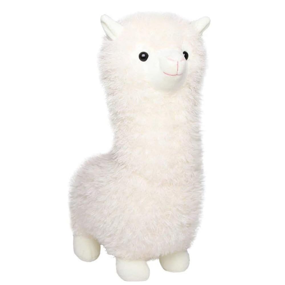 CUEMOON Stand Alpaca Plush, White Alpaca Cuddly, Llama Plush Gift for Kids Girls Lovers, White Us, 25 cm