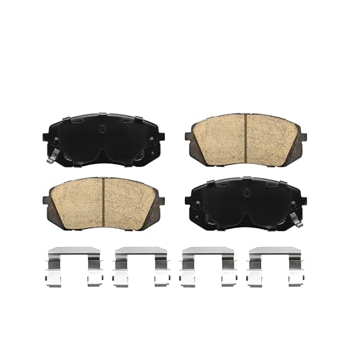Image of Detroit Axle - Front Brake Pads for Hyundai Sonata Tucson Kia Sportage Cadenza Soul EV Rondo, Ceramic Brake Pads w /Hardware Replacement