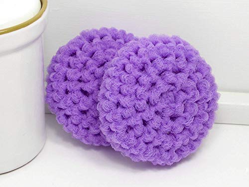 Handmade Medium Purple Reusable Nylon Dish Scrubbies Set of 2