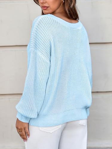 Image of CUPSHE Womens Sweaters Bow Sweater Neck Casual Long Sleeve Lightweight Crochet Pullover Sweater Tops