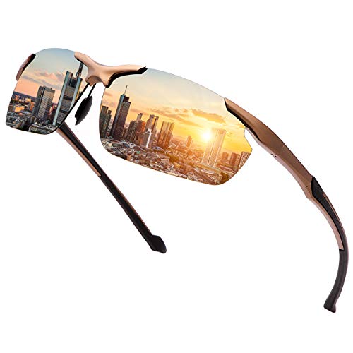 LJIMI Gafas de sol polarizadas Gafas deportivas 100% protección UV400 CAT 3 CE para hombres y mujeres ciclismo pesca MTB running conducción golf bicicleta deportes al aire libre súper ligero montura