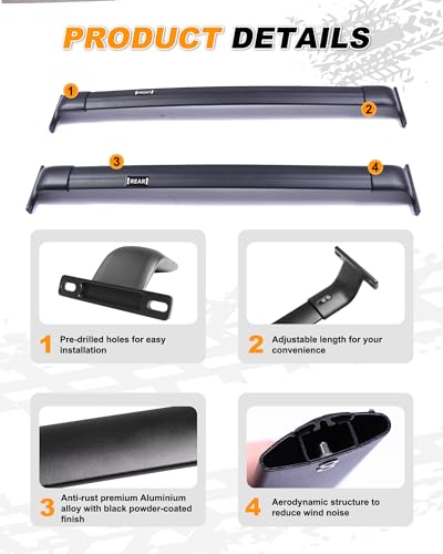 Image of 220 Lbs Roof Rack Cross Bars Fit for 2021 2022 2023 2024 2025 2026 Toyota Sienna W /Side Rails Crossbars Cargo Carrier Accessories