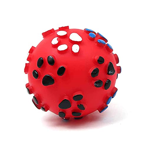 RvPaws Pet Dog Paw Print Ball Toy Sound Squeaky Squeaker Dog Cat Chew Interactive Ball Squeak Playing Toy (Color May Vary) (B09GYLHH22) Amazon Price History, Amazon Price Tracker