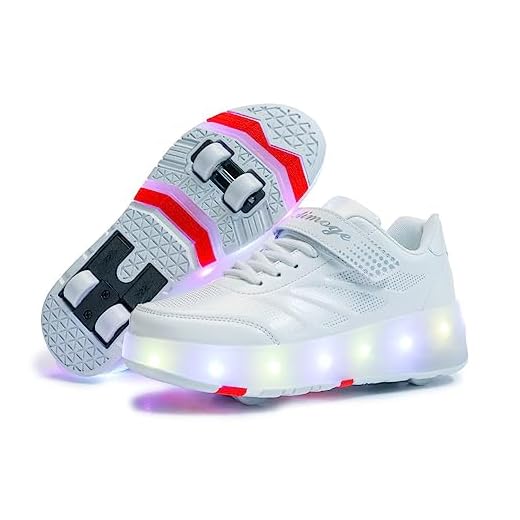 HUSKSWARE Zapatillas infantiles de 2 a 4 ruedas, para niños, niñas, fiestas, cumpleaños, Navidad, 626 Blanco 4 Ruedas, 36 EU