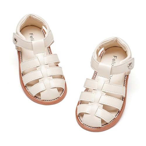 Image of Felix & Flora Toddler Girls Sandals Flower Girl Shoes Soft Rubber Princess Flat Shoes