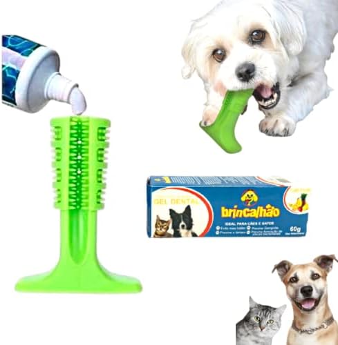 Mordedor Brinquedo Escova De Dente para Cachorro + Pasta de Dente...